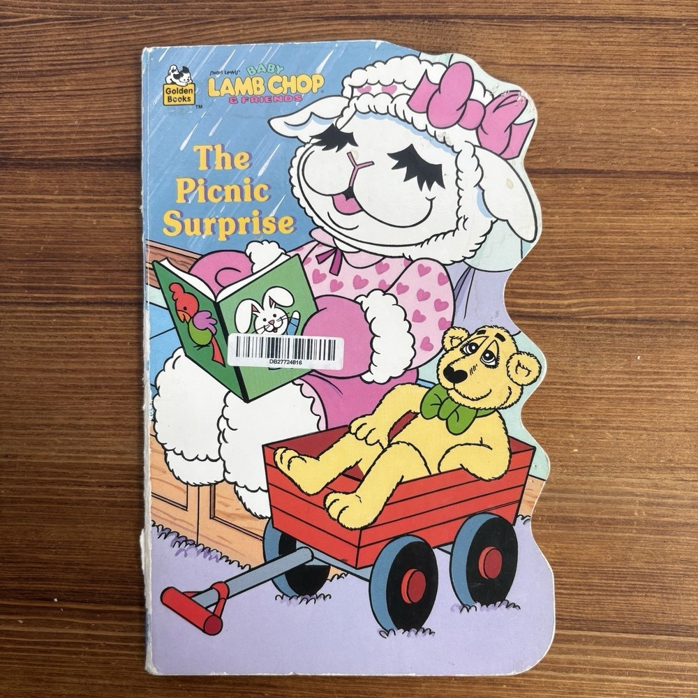 1996 Baby Lamb Chop & Friends The Picnic Surprise Golden Books Shaped Board Book
